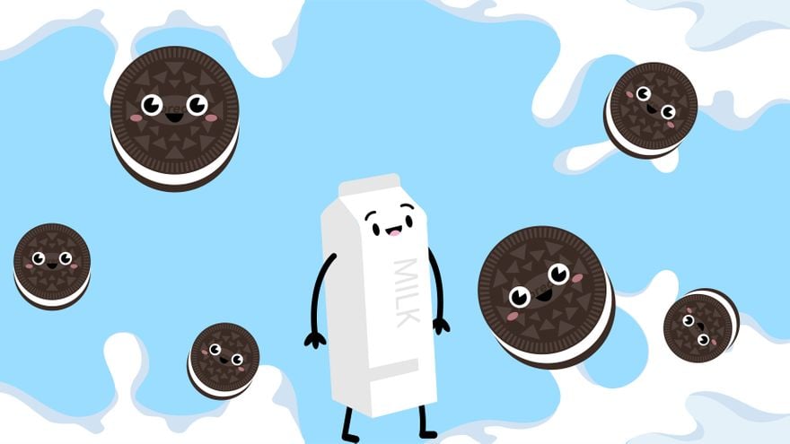 National Oreo Cookie Day Cartoon Background