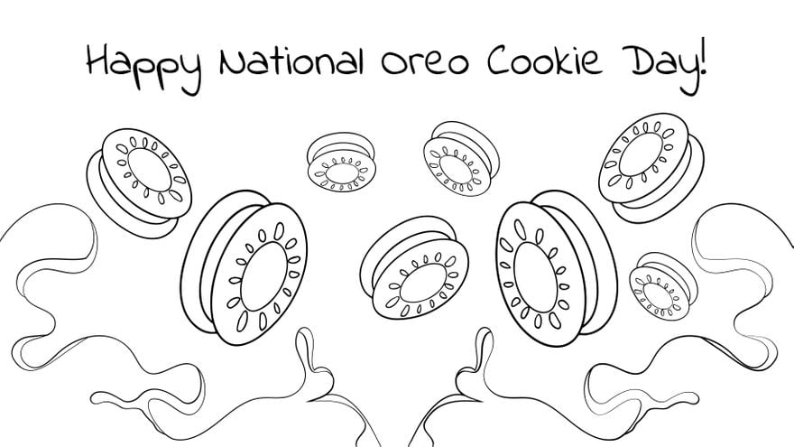 National Oreo Cookie Day Drawing Background