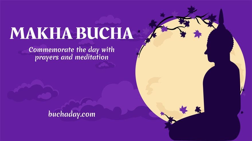 Makha Bucha Flyer Background