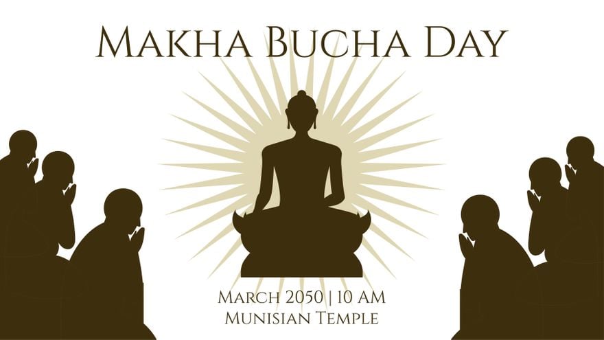 Free Makha Bucha Invitation Background