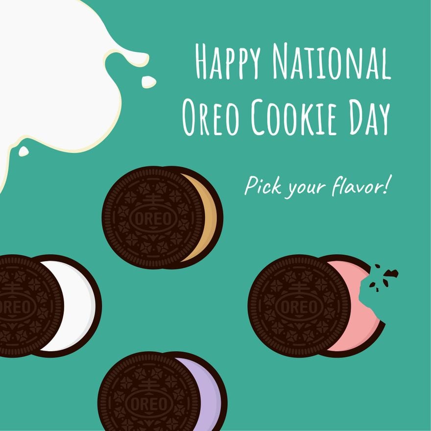 Free National Oreo Cookie Day Poster Vector