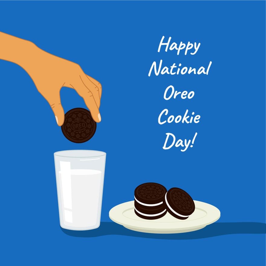 Free Happy National Oreo Cookie Day Vector