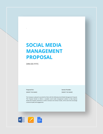  Social Media Management Proposal Template Word DOC Google Docs 