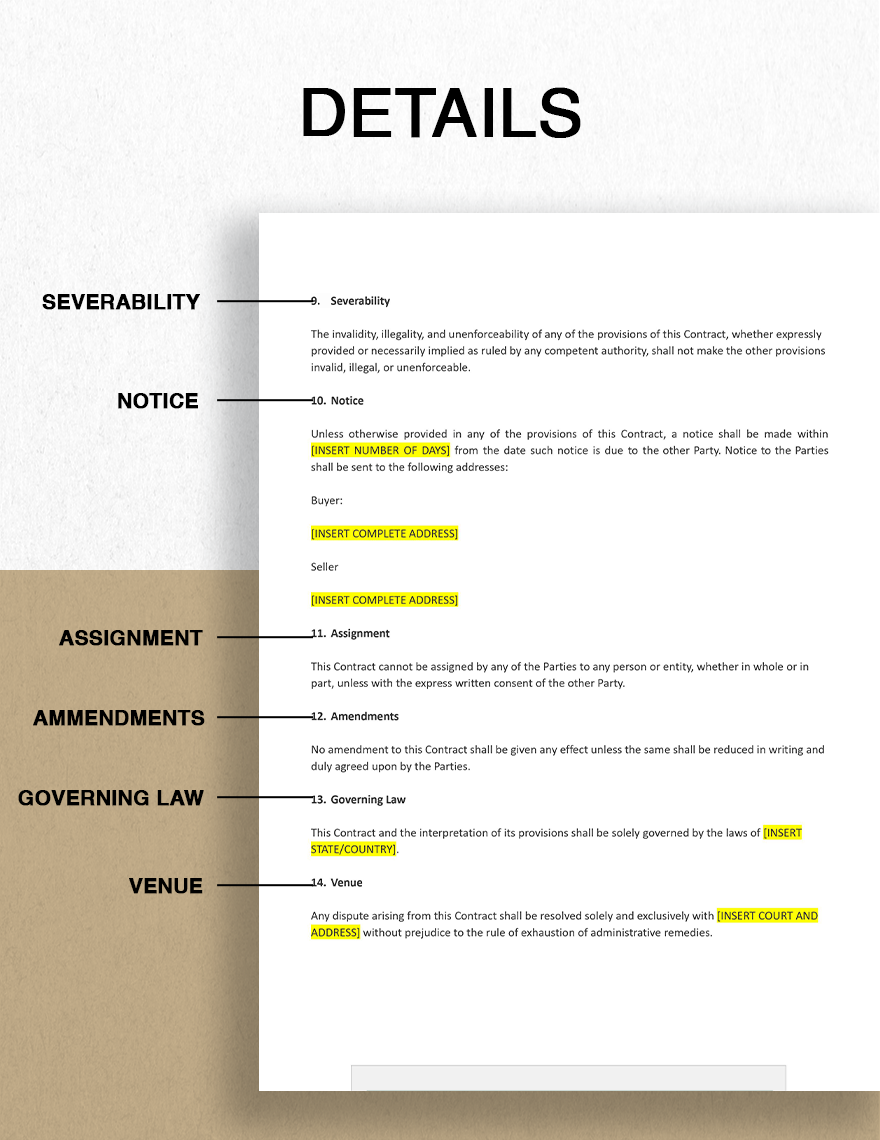 Purchase Contract Template - Google Docs, Word, Apple Pages | Template.net