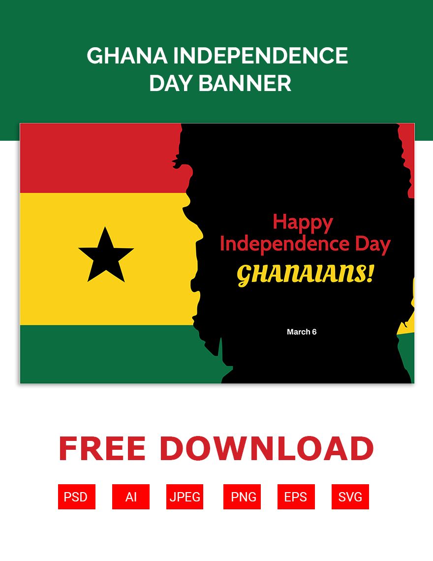 Free Ghana Independence Day Banner