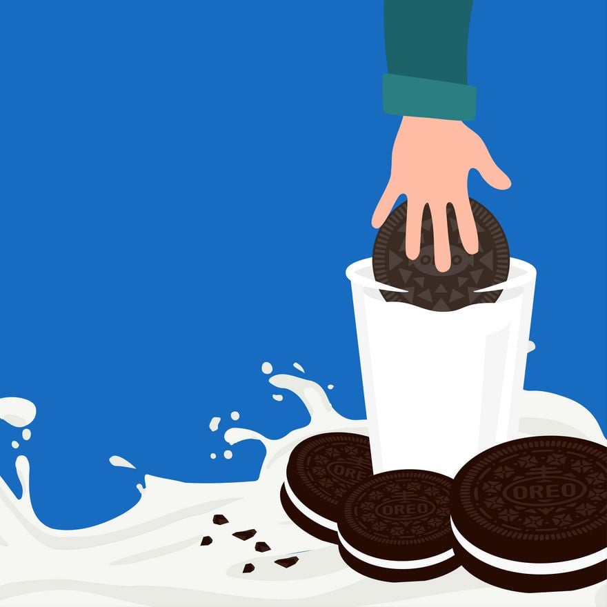 National Oreo Cookie Day Drawing Vector