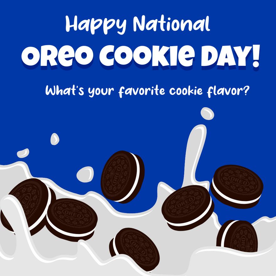 National Oreo Cookie Day Instagram Post in JPEG, Illustrator, SVG, EPS
