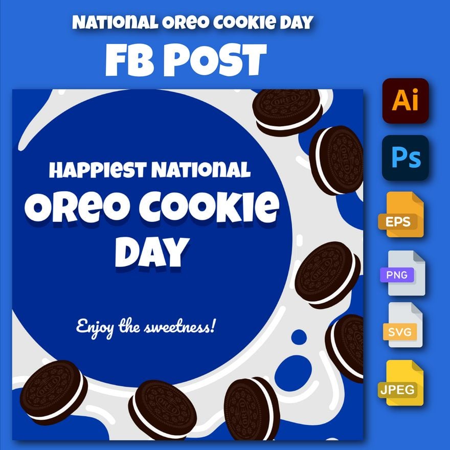 National Oreo Cookie Day FB Post in Illustrator, PSD, EPS, SVG, PNG, JPEG