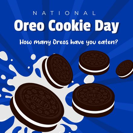 National Oreo Cookie Day Whatsapp Post