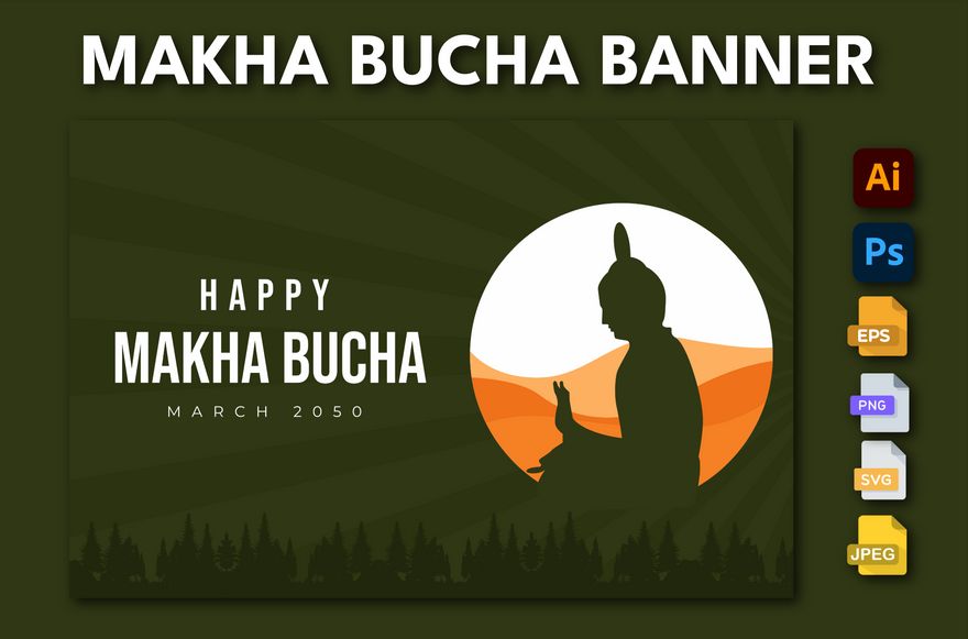 Free Makha Bucha Banner in Illustrator, PSD, EPS, SVG, PNG, JPEG