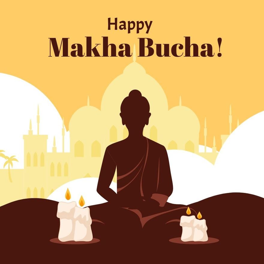 Free Happy Makha Bucha Vector