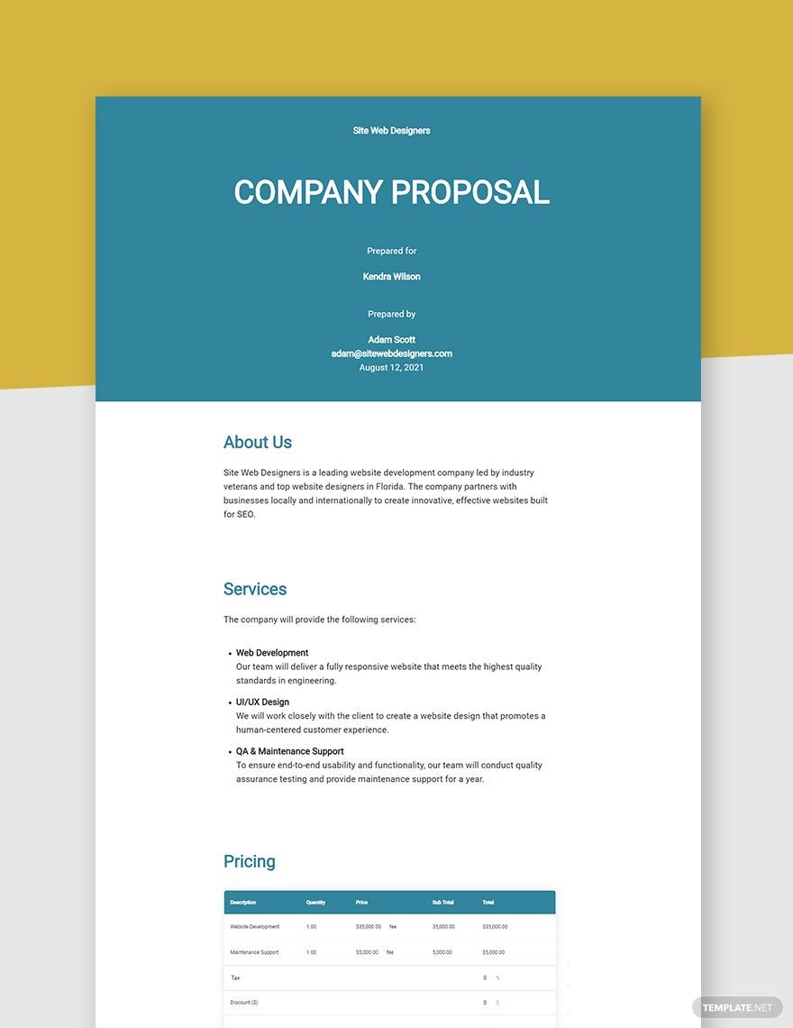 Company Proposal Template