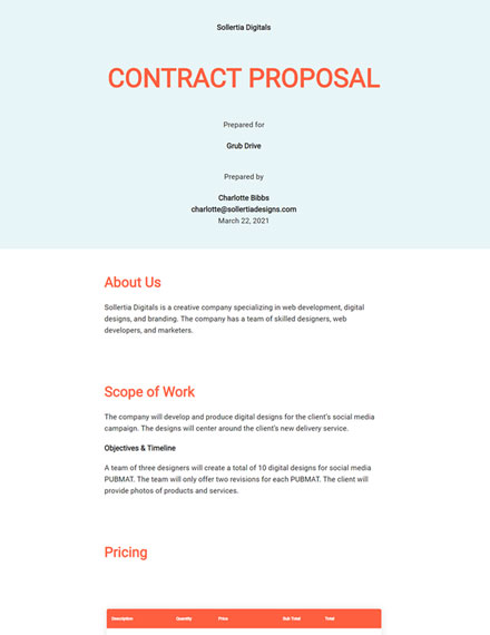 Job Proposal Template - Word (DOC) | Google Docs | Apple (MAC) Apple