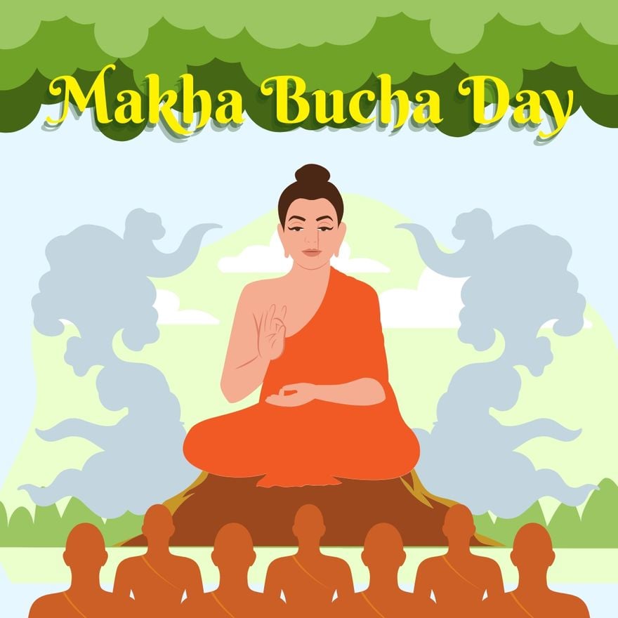 Makha Bucha Day Vector