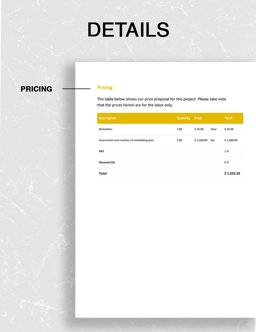 Price Proposal Template