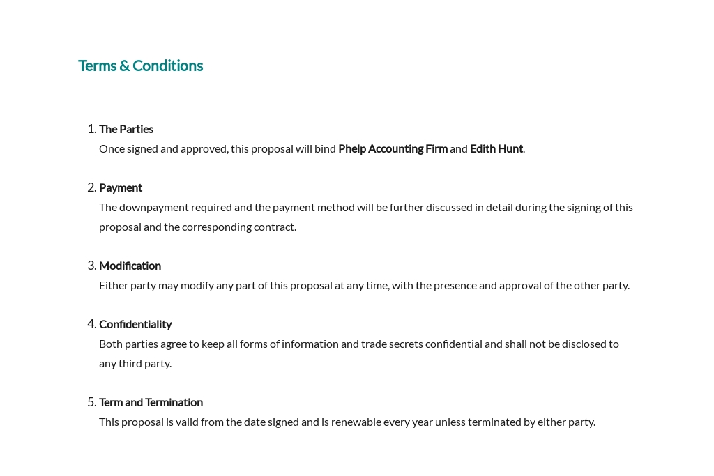 Fee Proposal