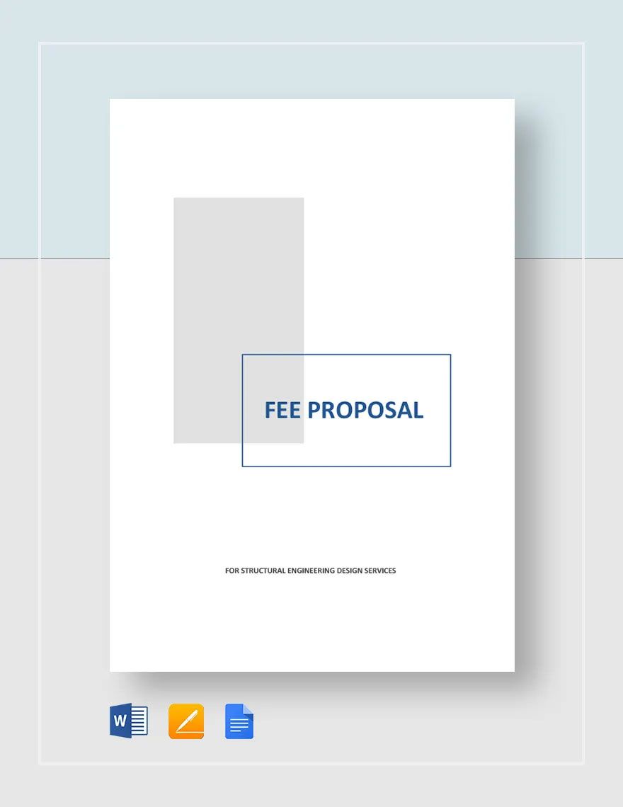 Fee Proposal Template in Word, Google Docs, Apple Pages