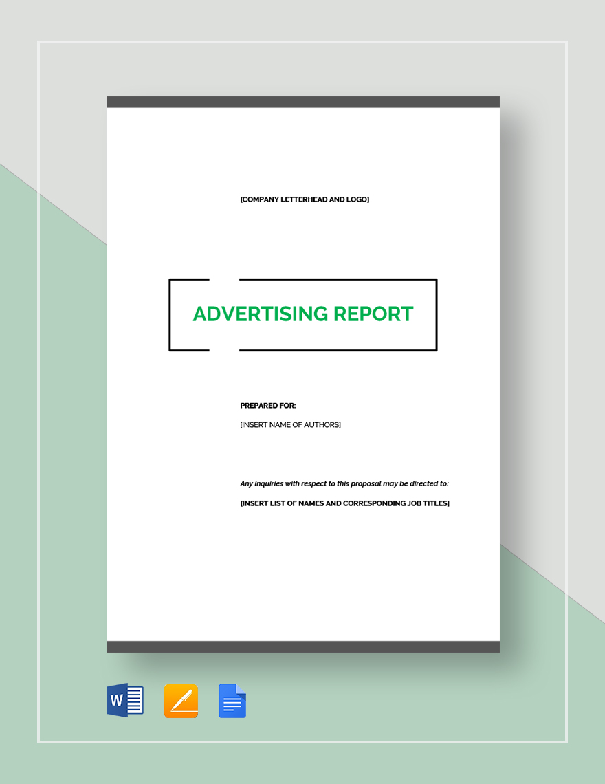 Advertising Report Template