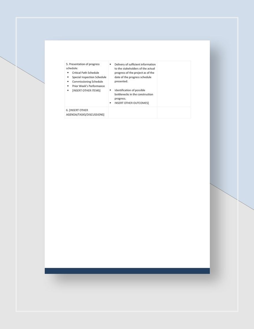 Meeting Outcome Report Template