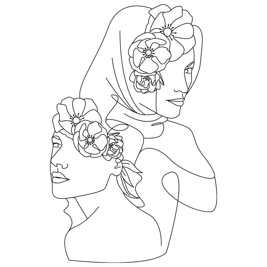 outline of a woman template