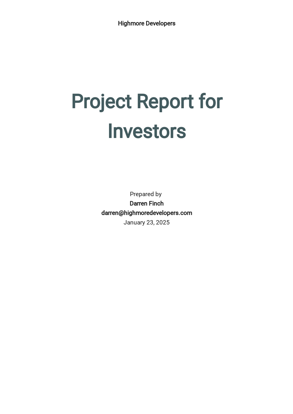 FREE Project Report Templates In Microsoft Word DOC Template