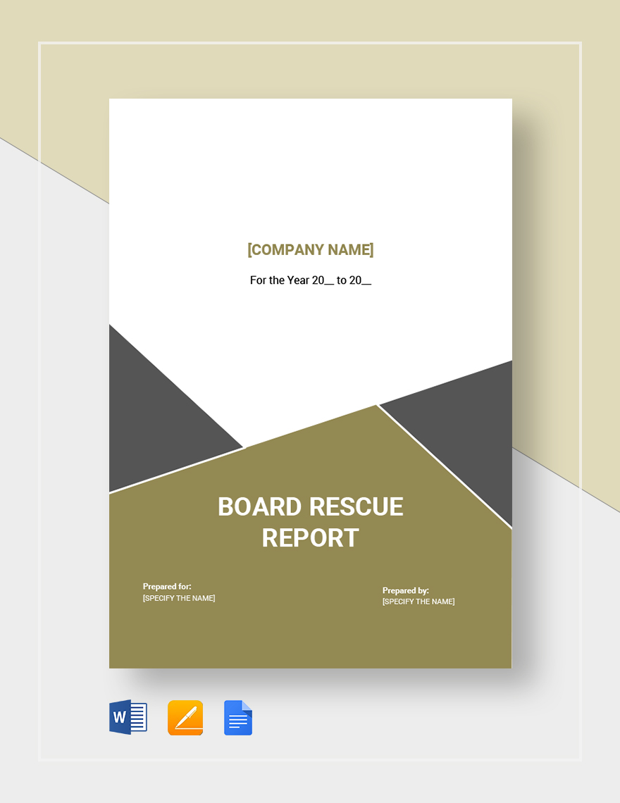 Board Rescue Report Template