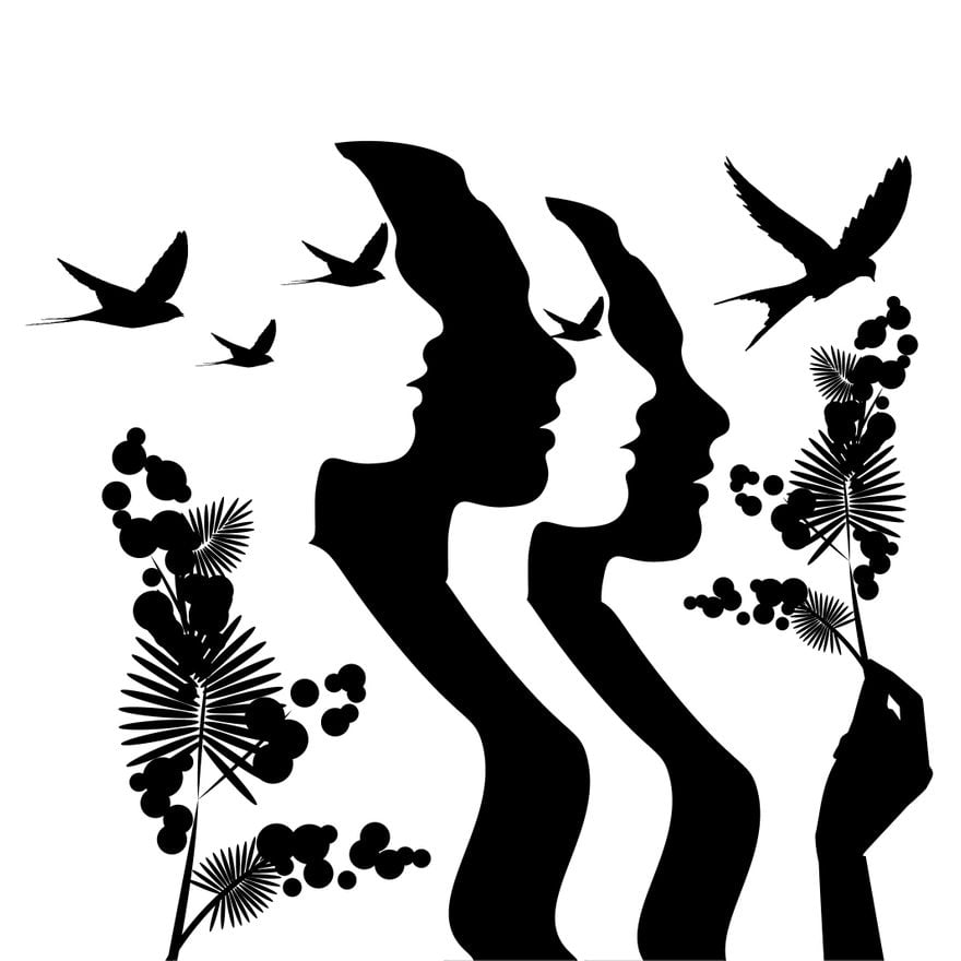 Women Silhouette in Illustrator, JPG, PNG, EPS, SVG - Download