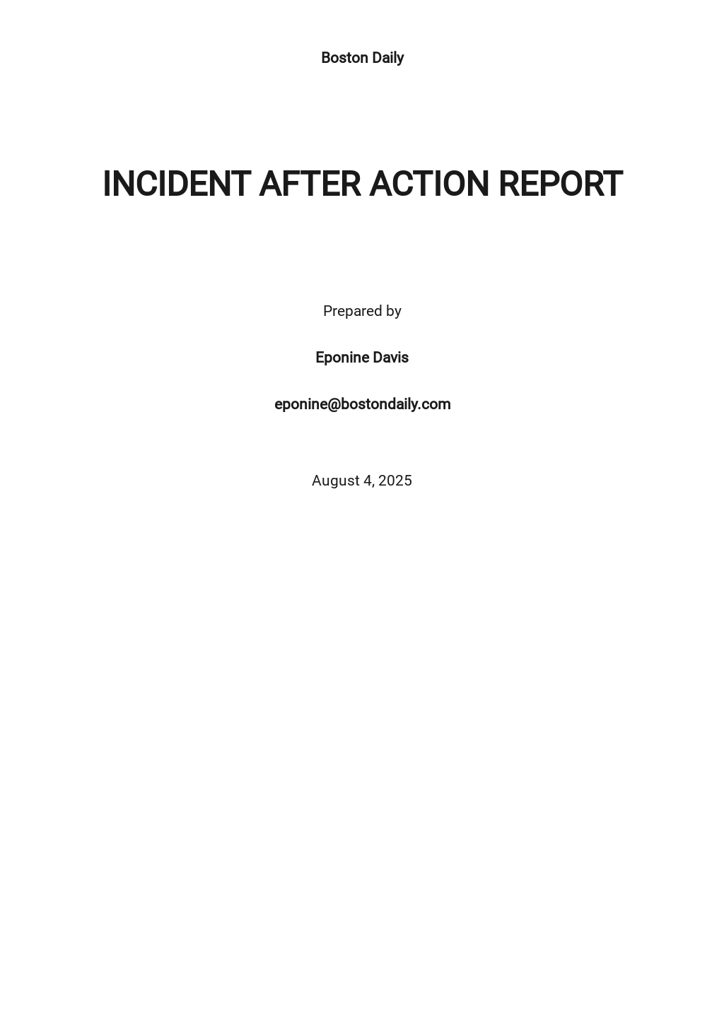 Free Asset Handover Report Template