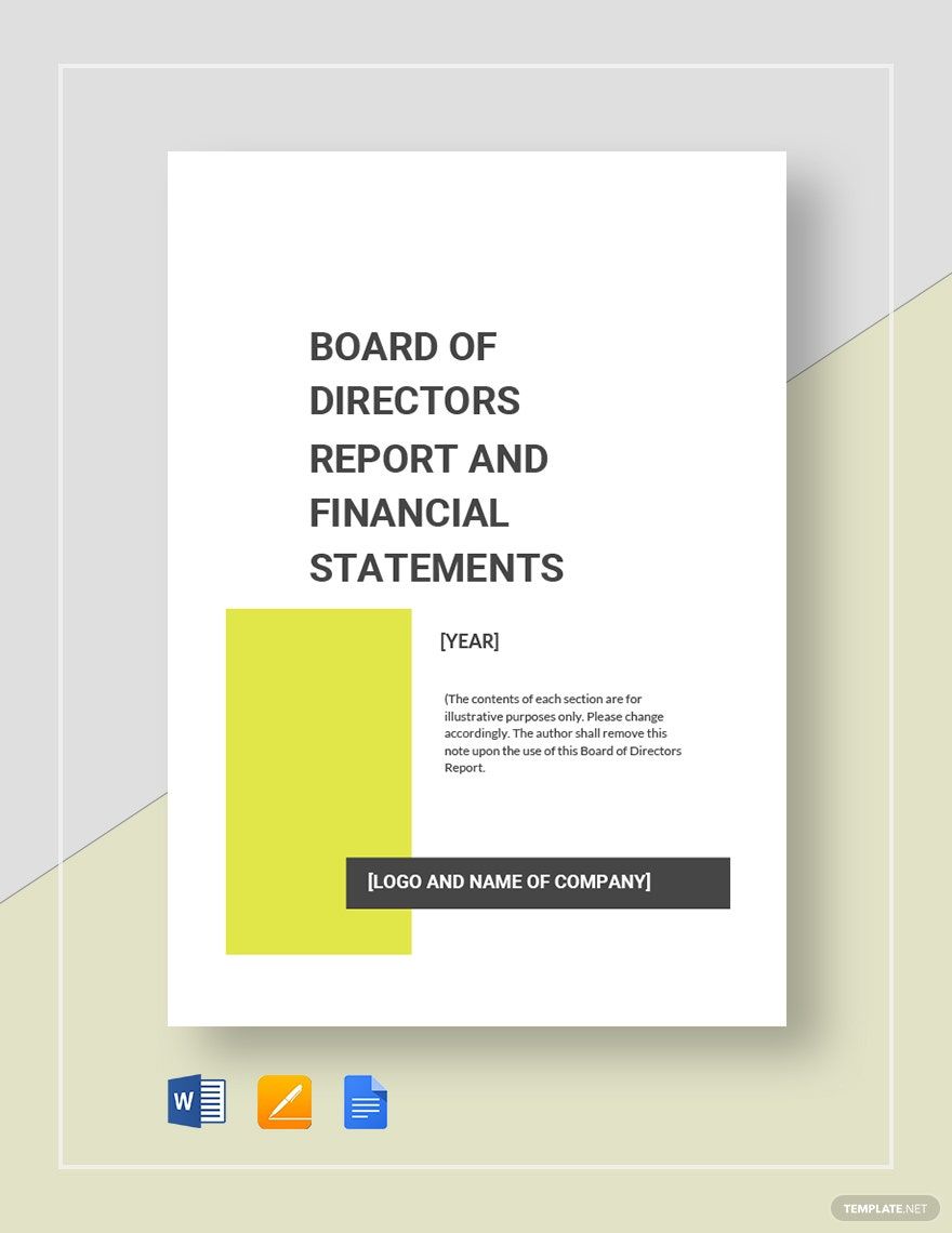 Board of Directors Report Template