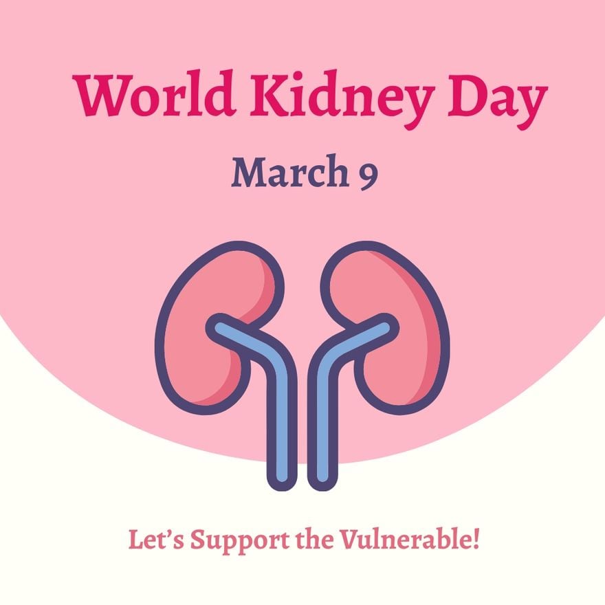 Free World Kidney Day Poster Vector
