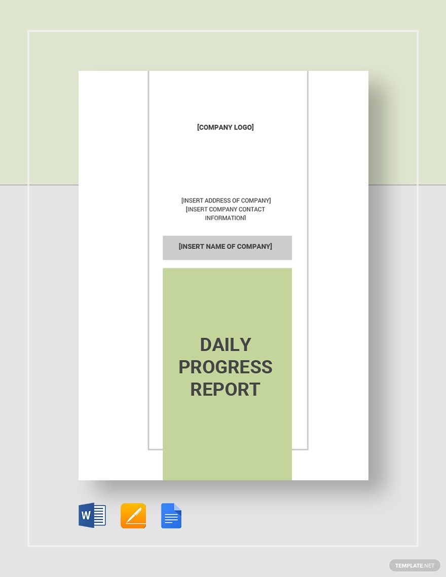 Daily Progress Report Template in Word, Google Docs, Apple Pages