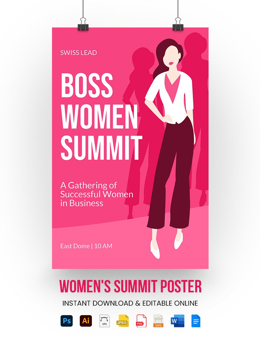Women's Summit Poster in Word, Google Docs, Illustrator, PSD, EPS, SVG, JPG, PNG