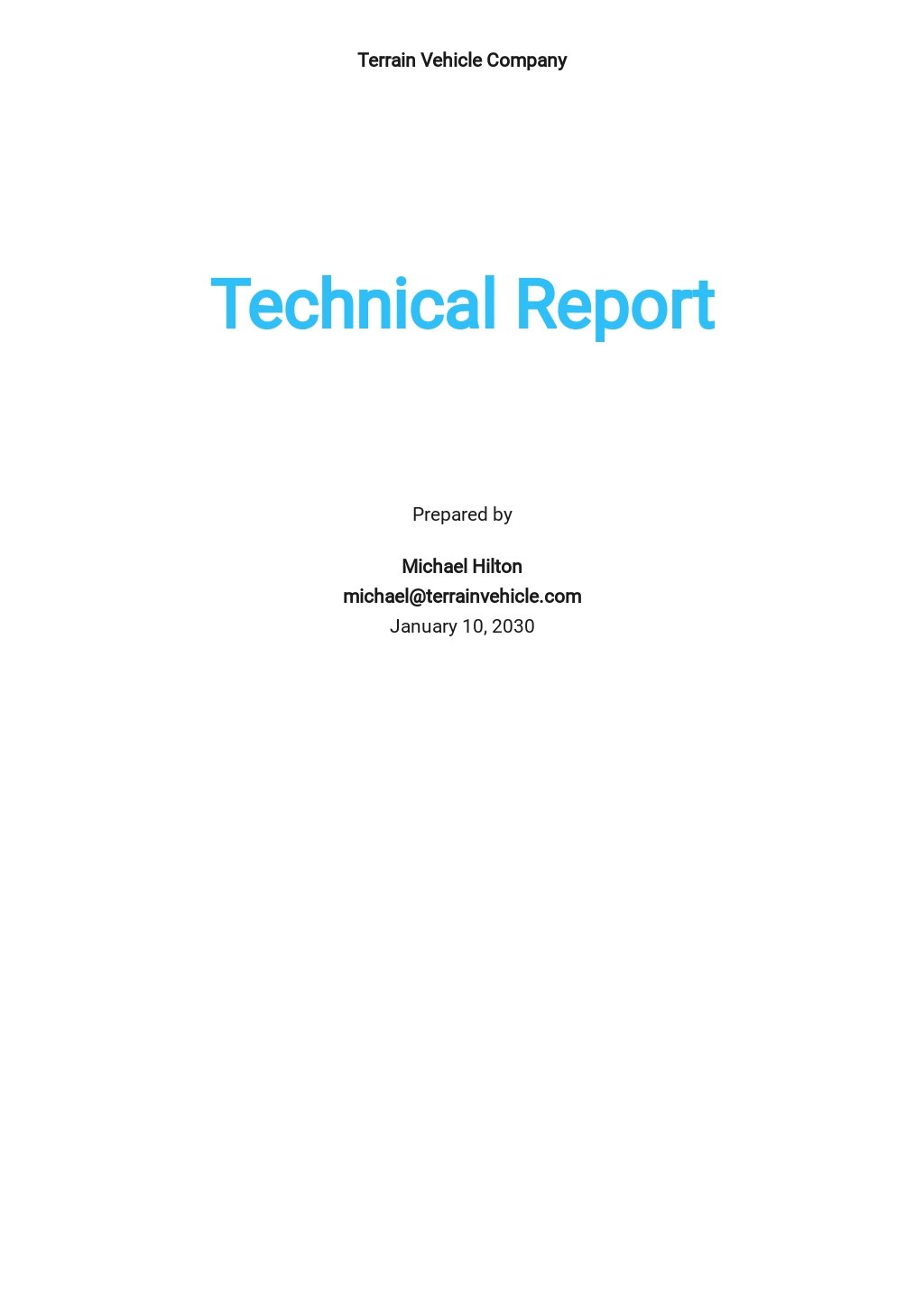 technical research report format