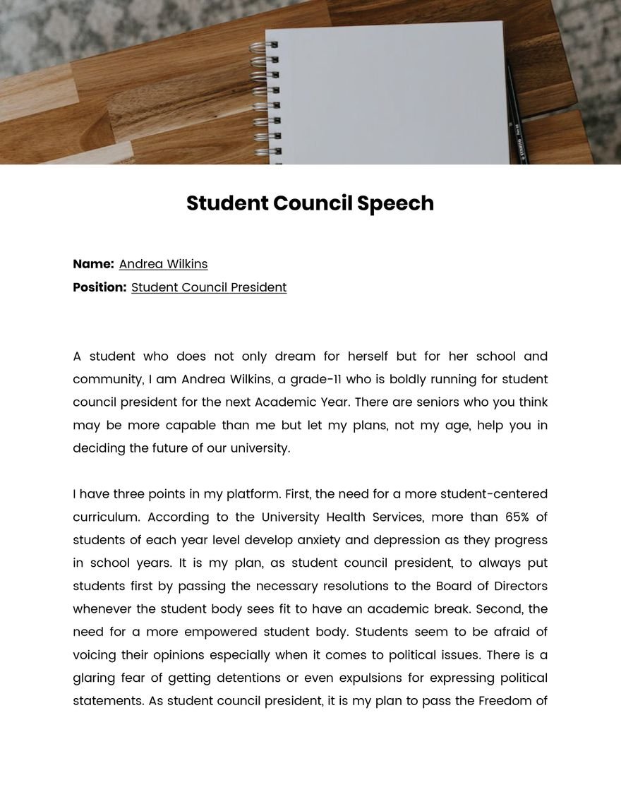 student council speeches