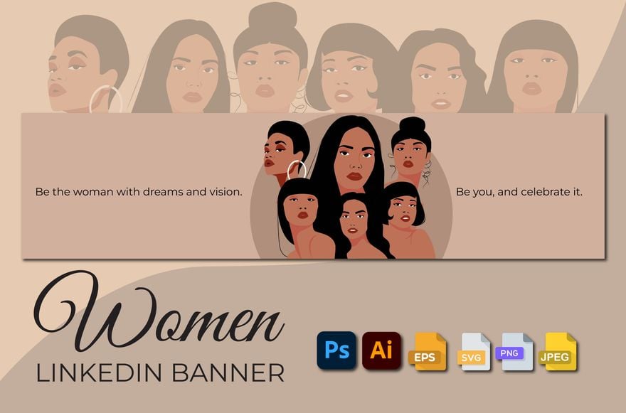 Women Linkedin Banner in Illustrator, PSD, EPS, SVG, PNG, JPEG