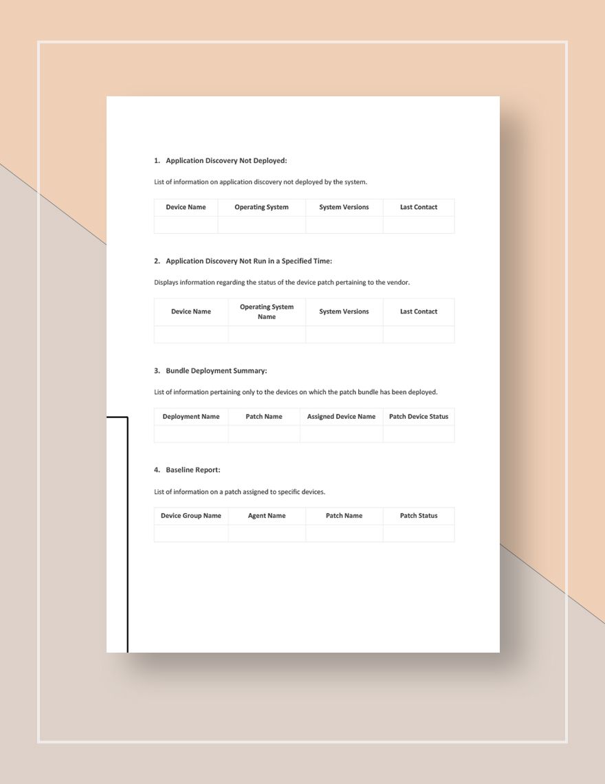 Patch Management Report Template - Google Docs, Word, Apple Pages ...