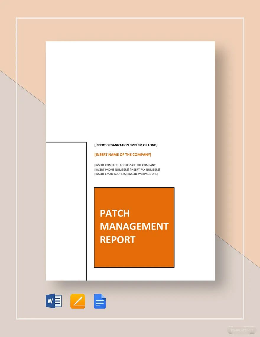 Patch Management Report Template in Word, Google Docs, Apple Pages