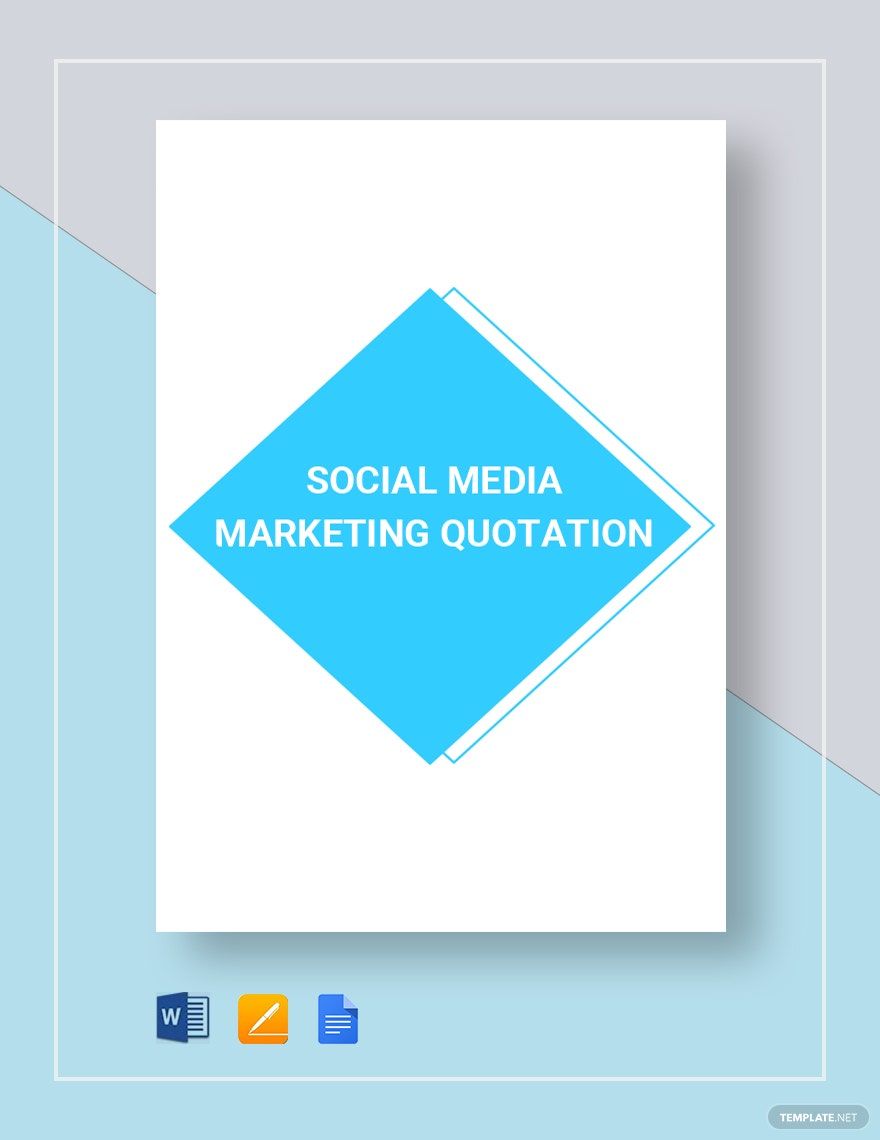 Sample Social Media Marketing Quotation Template