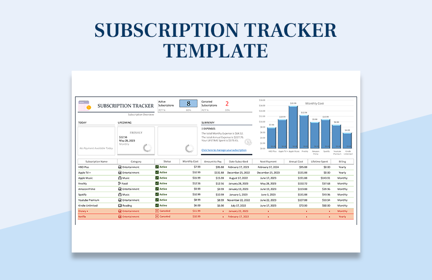 Subscription Tracker Template