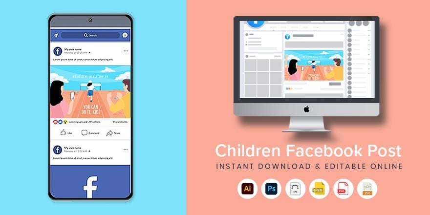 Free Children Facebook Post in Illustrator, PSD, EPS, SVG, JPG, PNG
