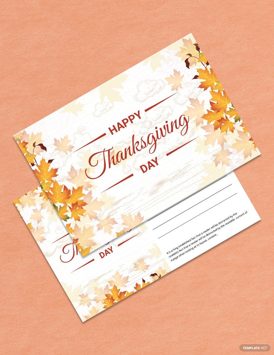 Printable Thanksgiving Postcard Template