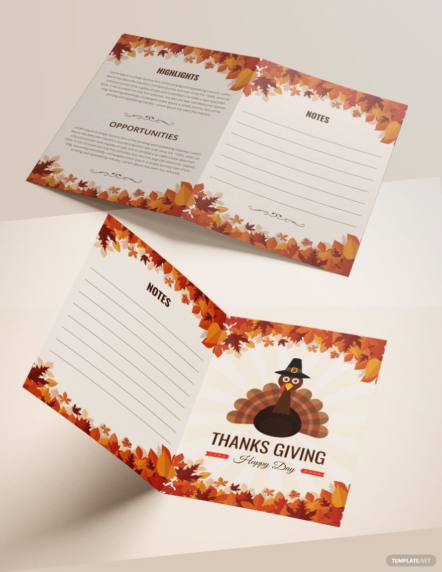 Thanksgiving Bi-Fold Brochure Template in PSD