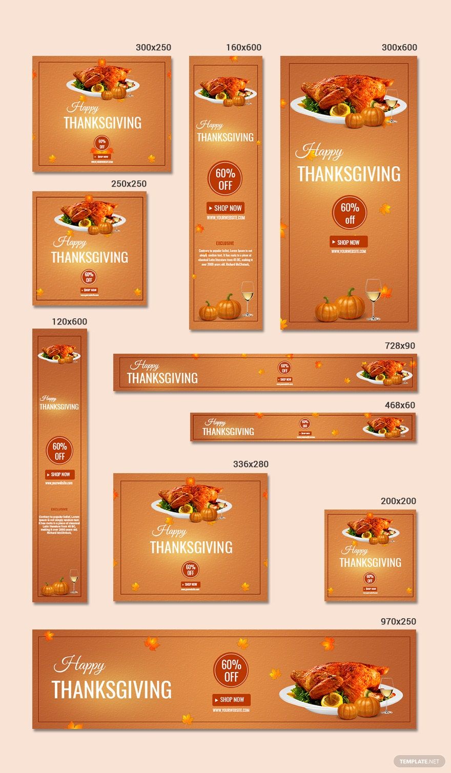 Thanksgiving Restaurant Banner Template