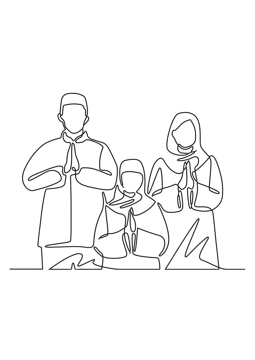 Free Prayer Drawing in Illustrator, PSD, EPS, SVG, JPG, PNG