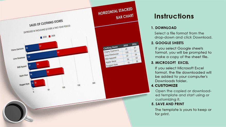 Free Free Horizontal Stacked Bar Chart - Google Sheets, Excel