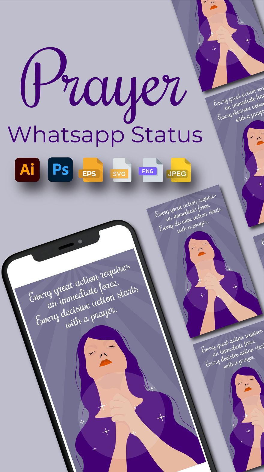 Free Prayer Whatsapp Status in Illustrator, PSD, EPS, SVG, PNG, JPEG