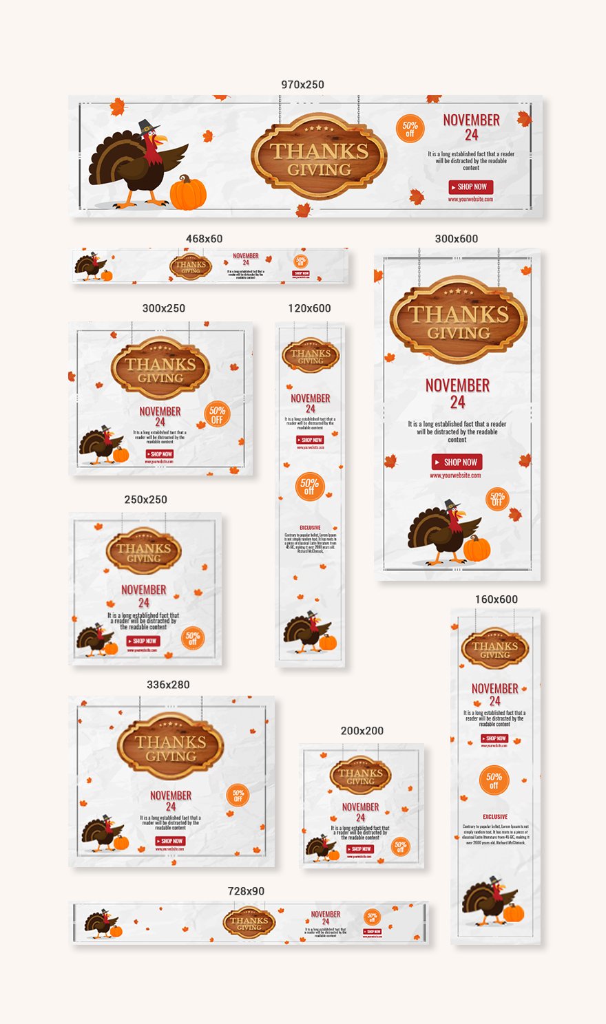 Free Thanksgiving Promotional Banner Template