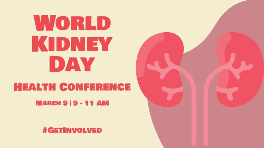 Free World Kidney Day Invitation Background