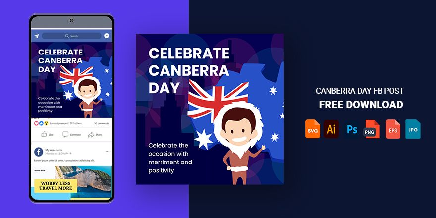 Free Canberra Day FB Post in Illustrator, PSD, EPS, SVG, PNG, JPEG
