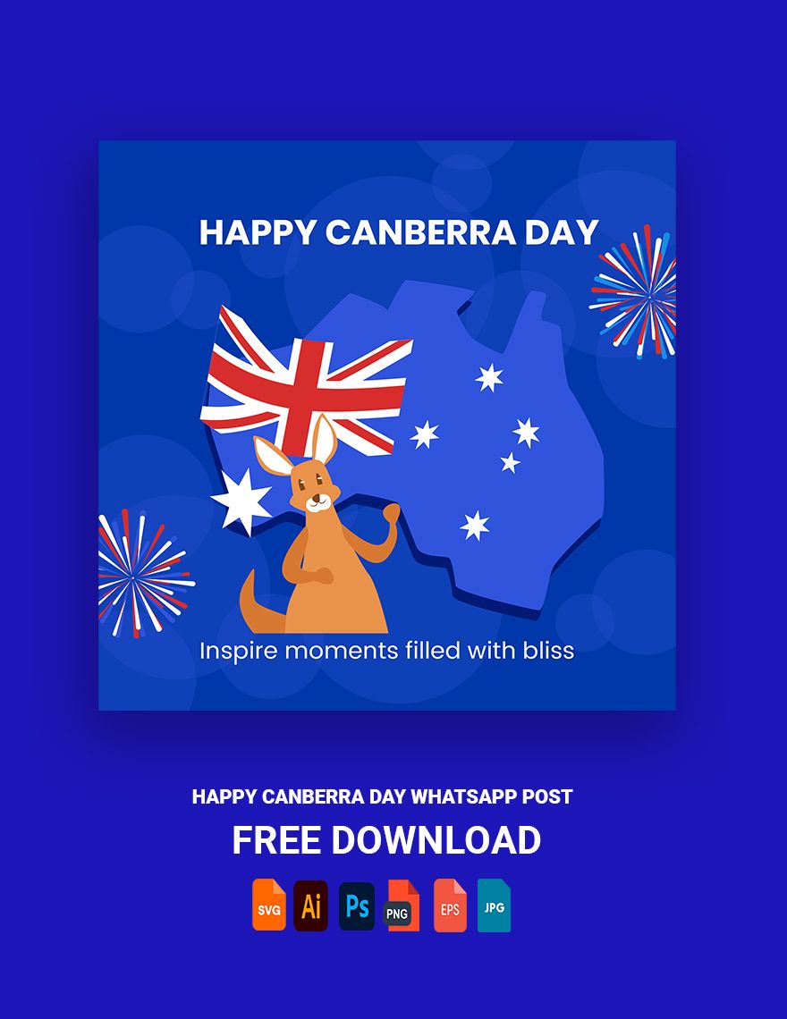 Free Canberra Day Whatsapp Post in Illustrator, PSD, EPS, SVG, PNG, JPEG